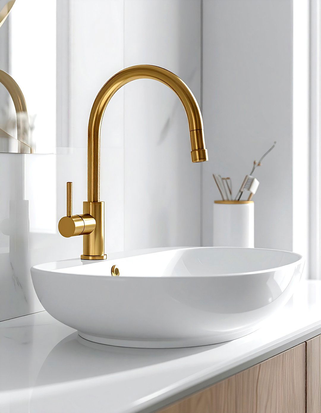 Brass bathroom faucet - 30 budget bathroom ideas