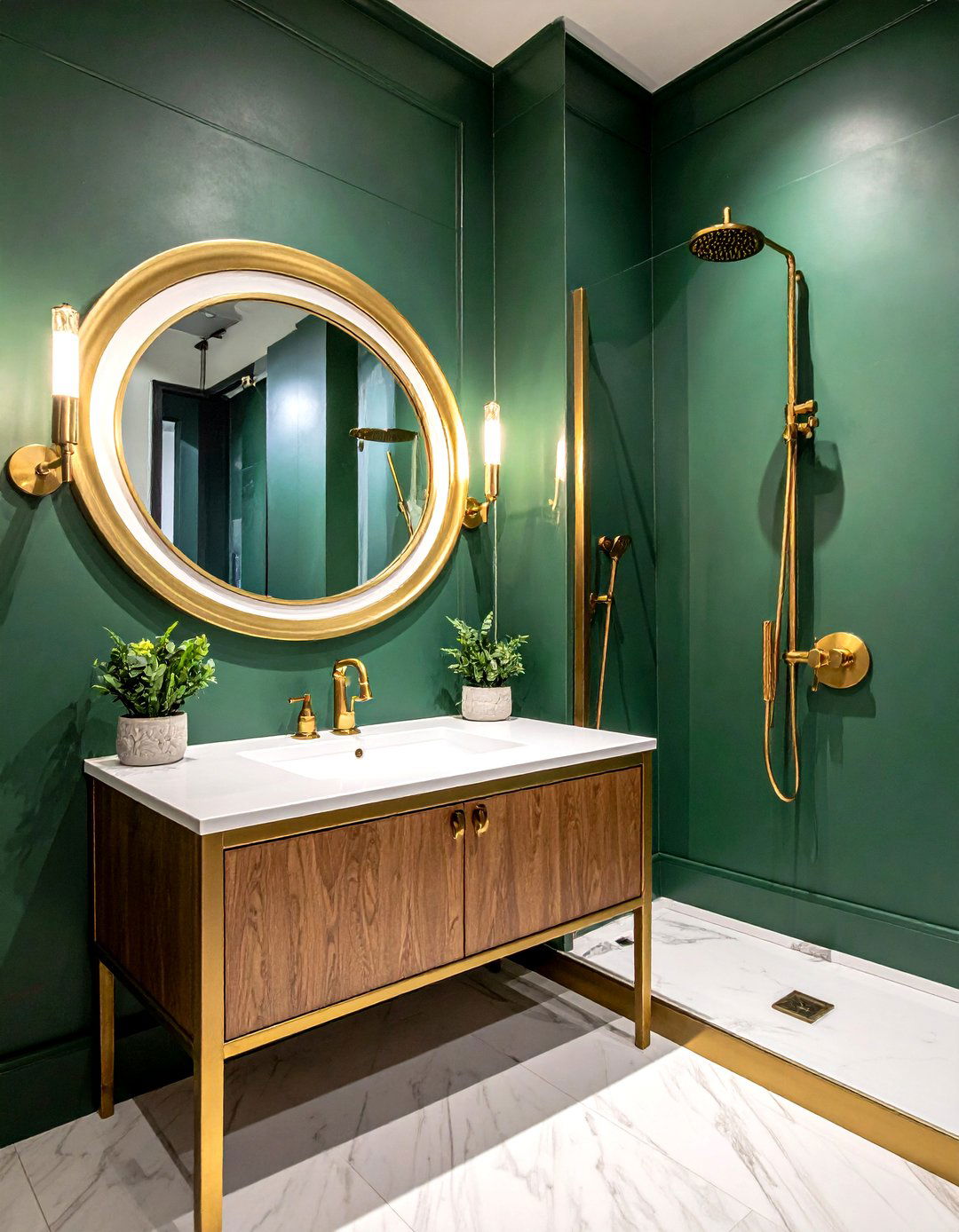 Brass bathroom fixtures