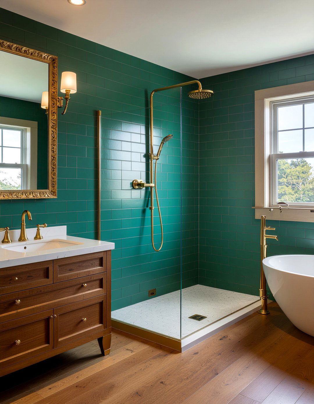 Brass bathroom fixtures - 30 primary bathroom ideas