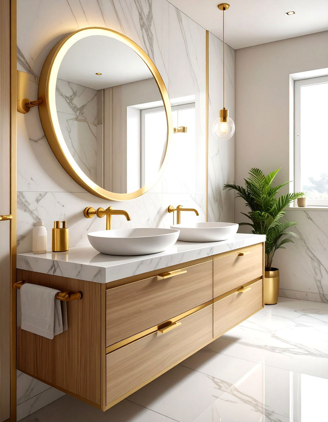 Brass bathroom fixtures - 30 viral decor ideas