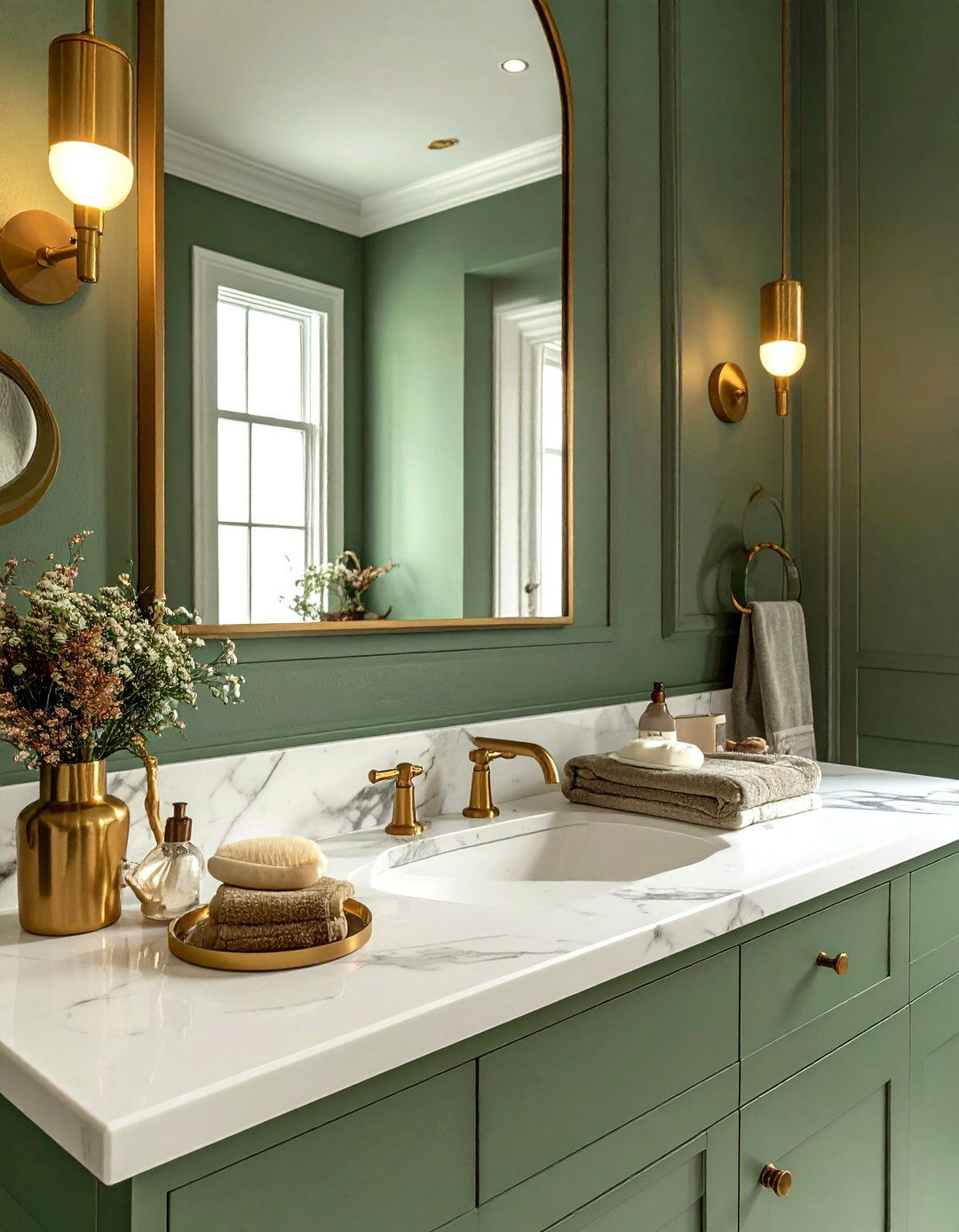 Brass bathroom fixtures - 30 boho bathroom ideas