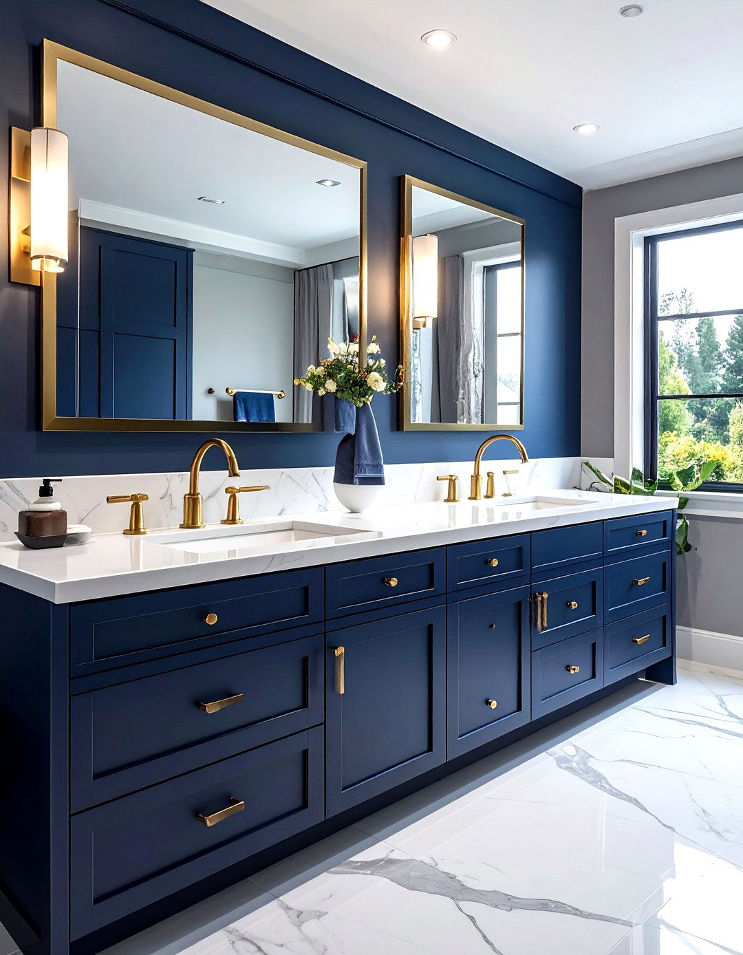 Brass bathroom fixtures and hardware - 30 show home bathroom ideas