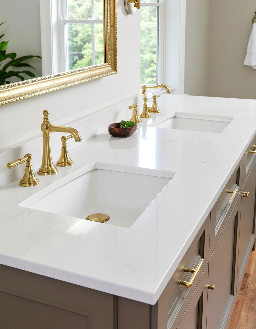 Brass bathroom hardware - 30 small bathroom ideas