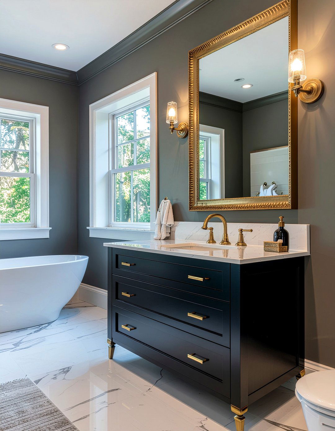 Brass bathroom vanity - 30 modern bathroom vanity ideas