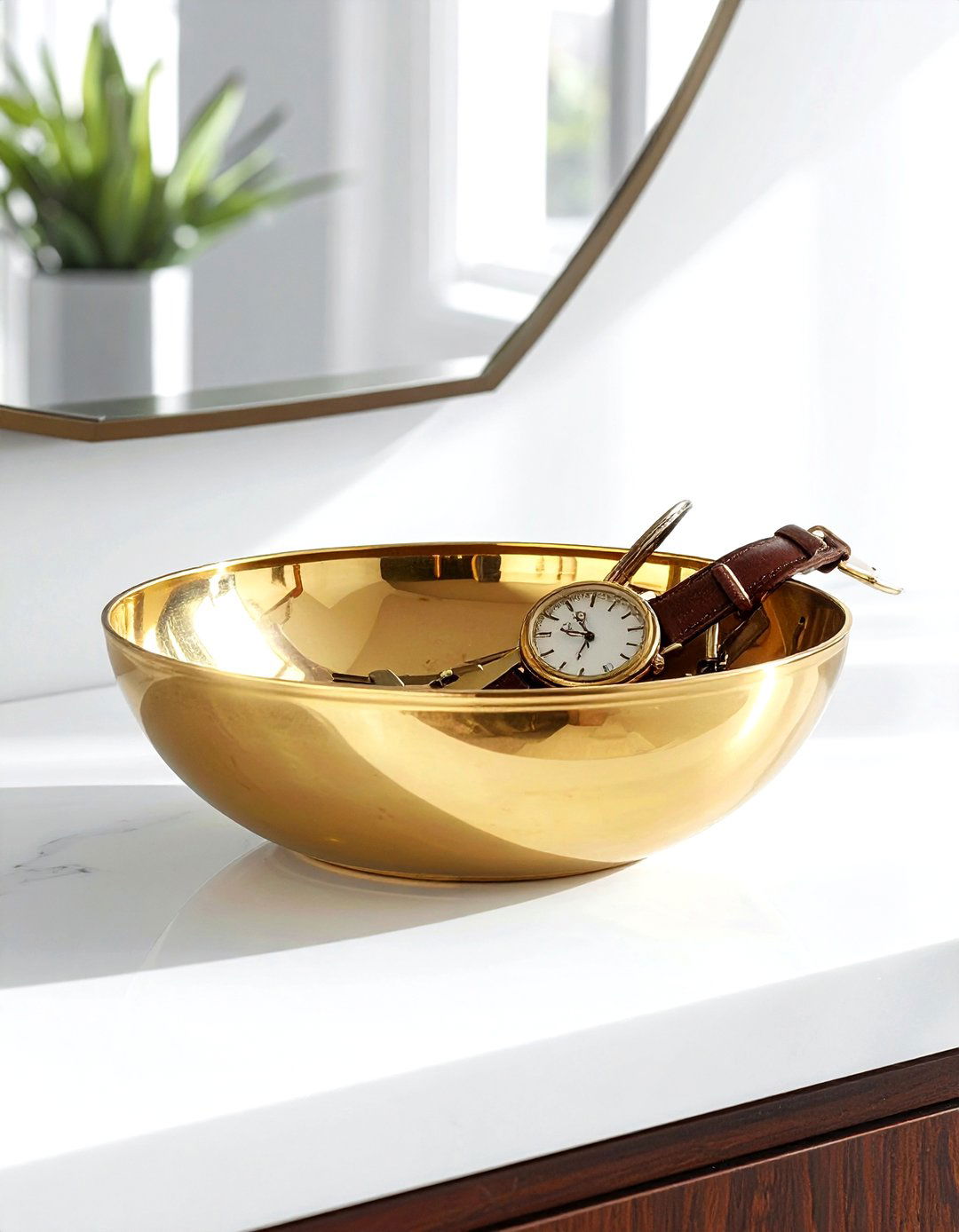 Brass catchall bowl - 30 decorative bowl ideas