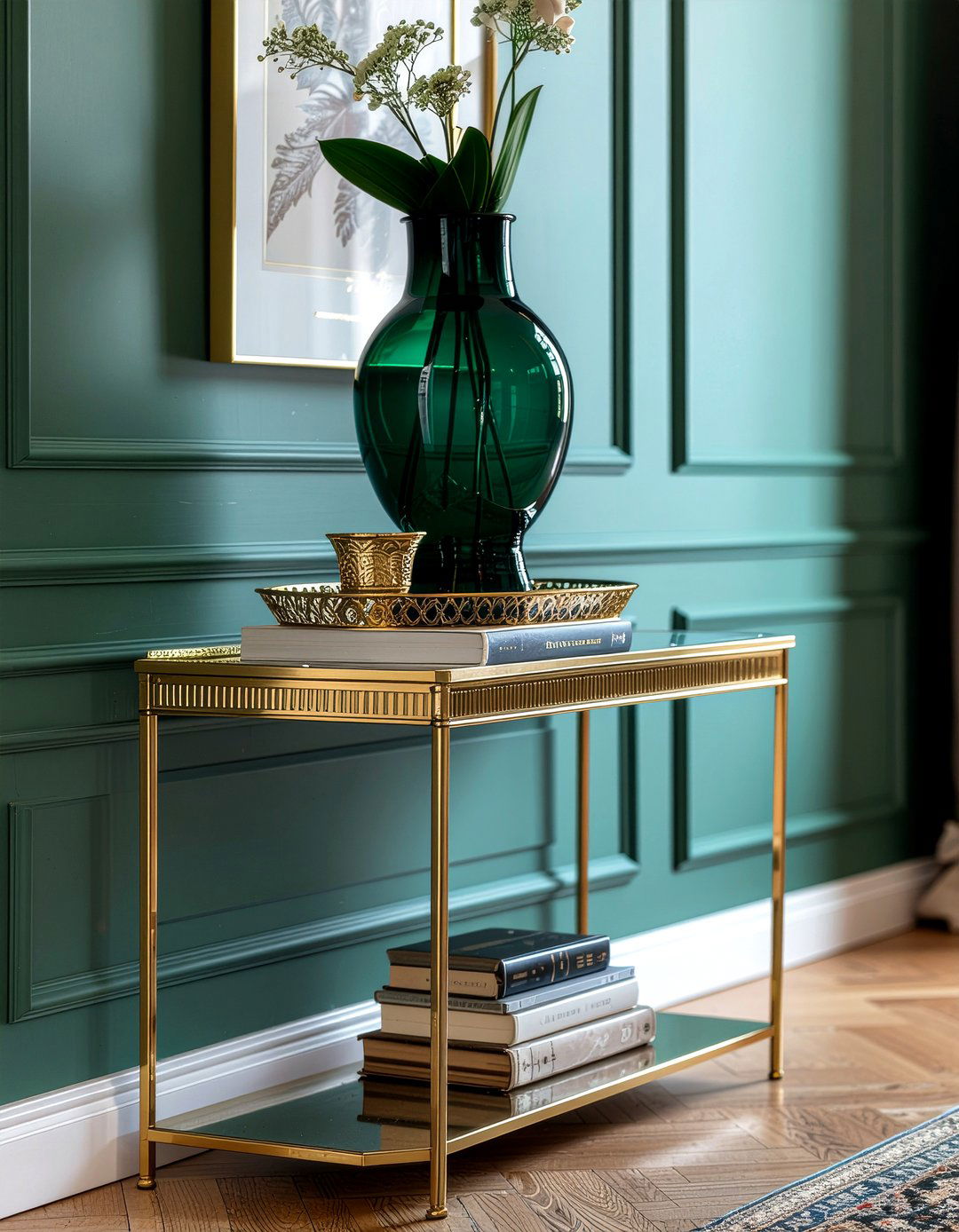 Brass console table - 30 living room console tables