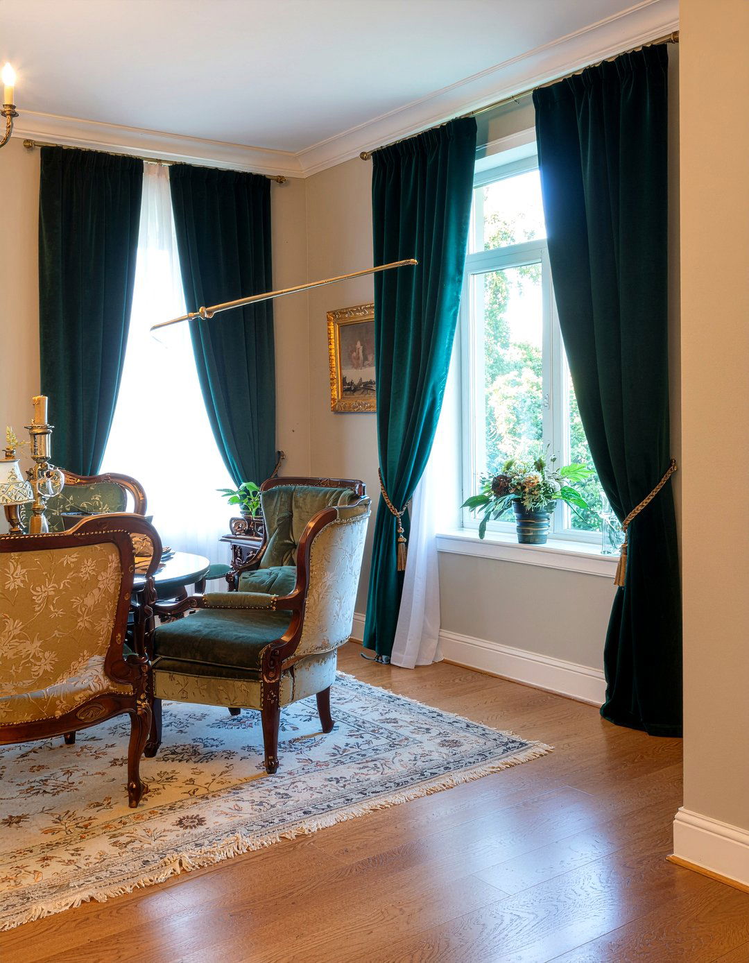 Brass curtain rod - 30 metal accent living room ideas