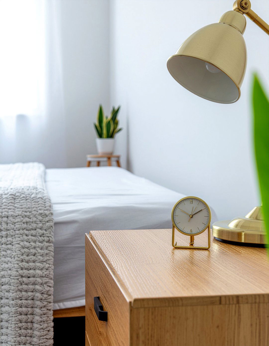 Brass desk clock - 30 brass accent bedroom ideas