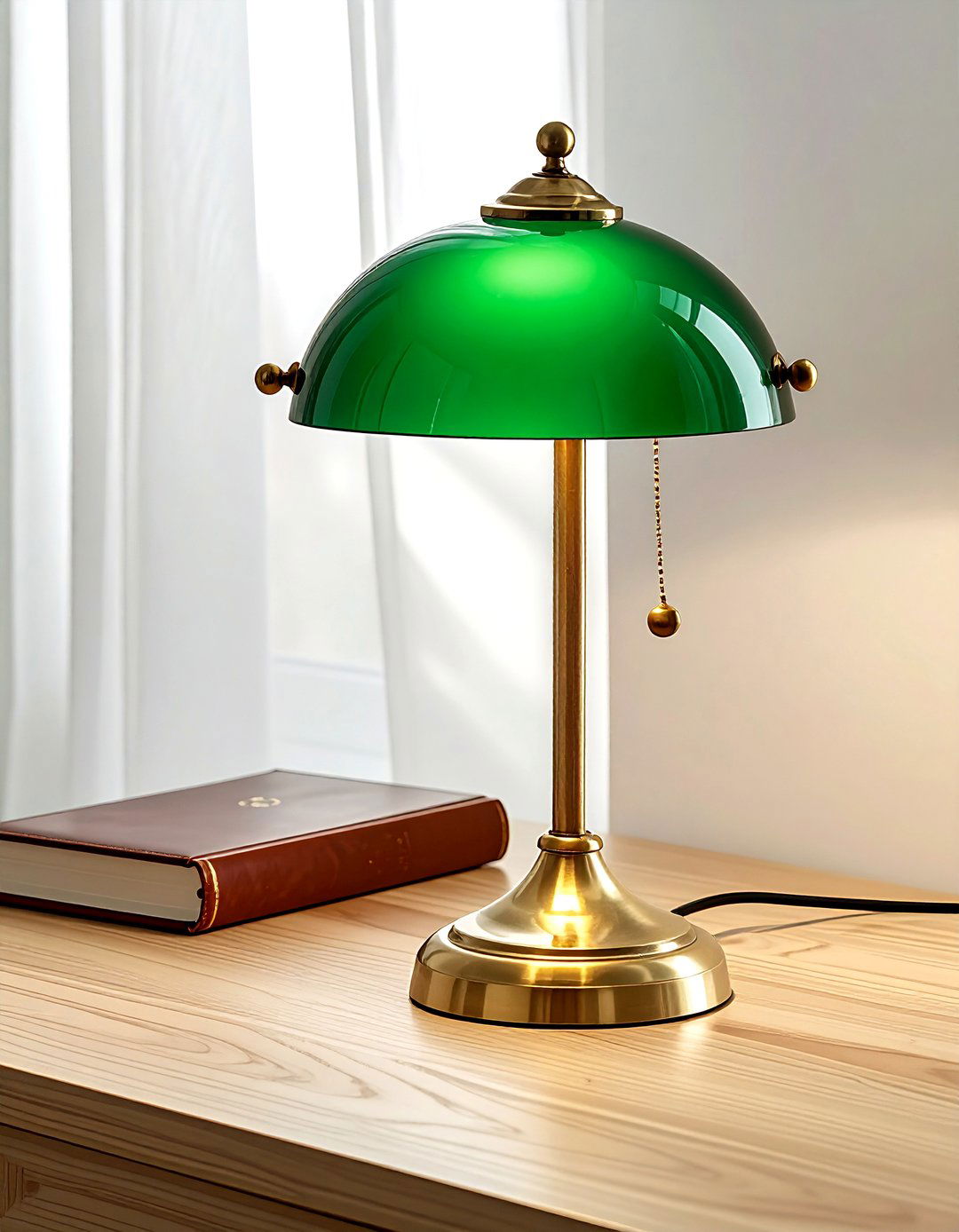Brass desk lamp - 30 light academia decor ideas