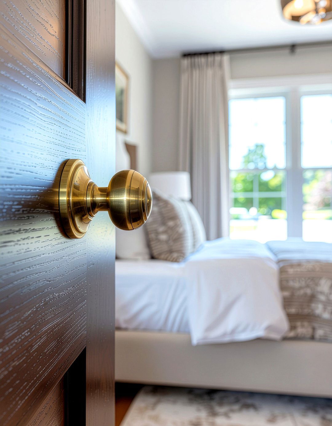 Brass door knob - 30 brass accent bedroom ideas