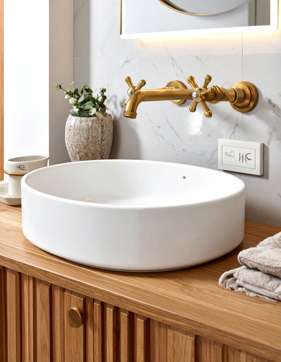 Brass faucet - 30 traditional bathroom ideas