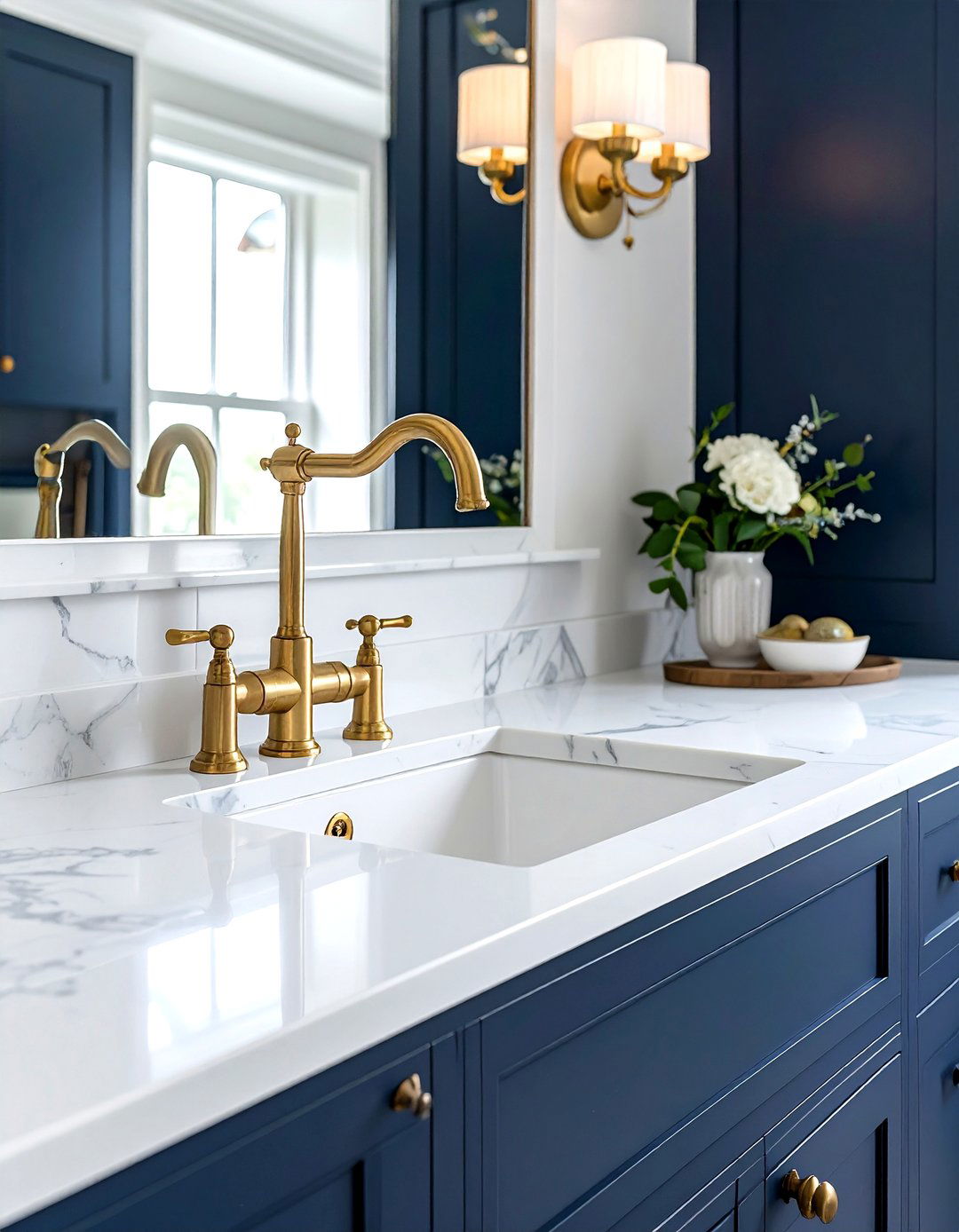 Brass faucet hardware - 30 nautical kitchen ideas