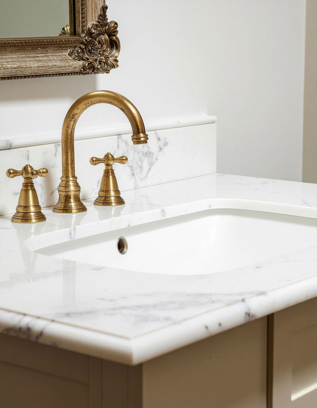 Brass faucet hardware - 30 French country bathroom ideas