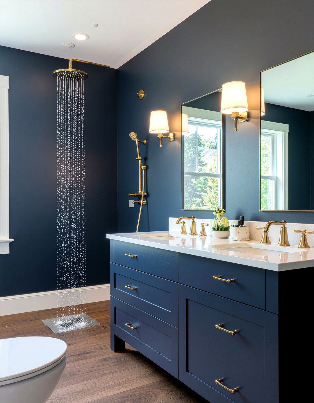 Brass fixture bathroom - 30 bathroom total transformation ideas