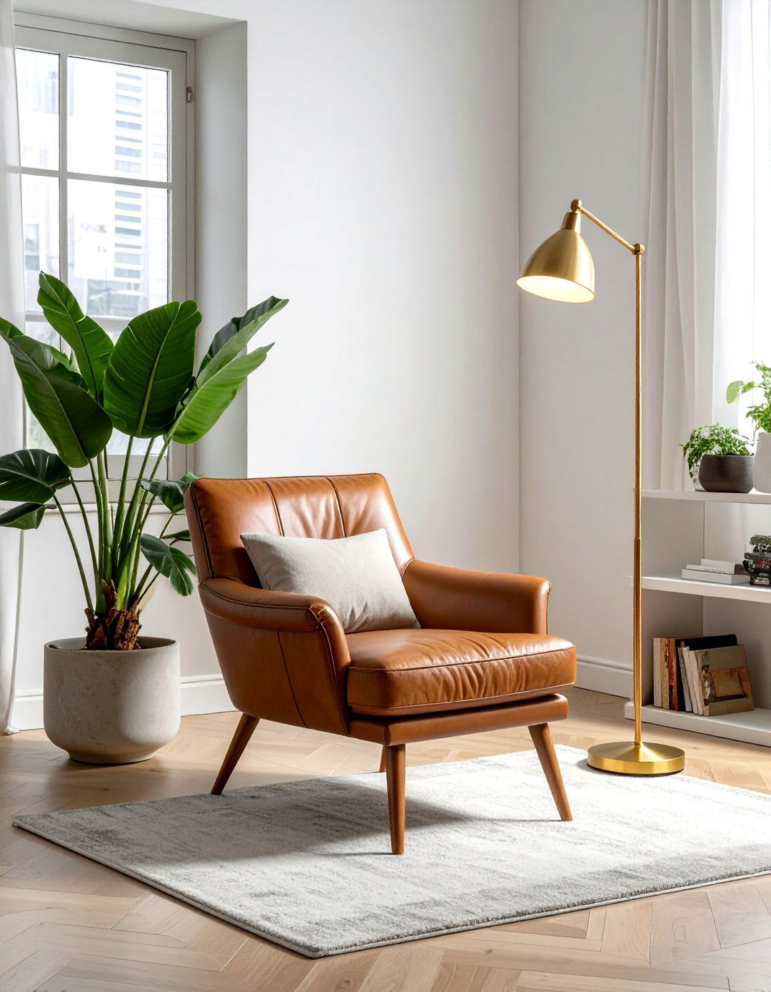 Brass floor lamp - 30 jungle decor ideas