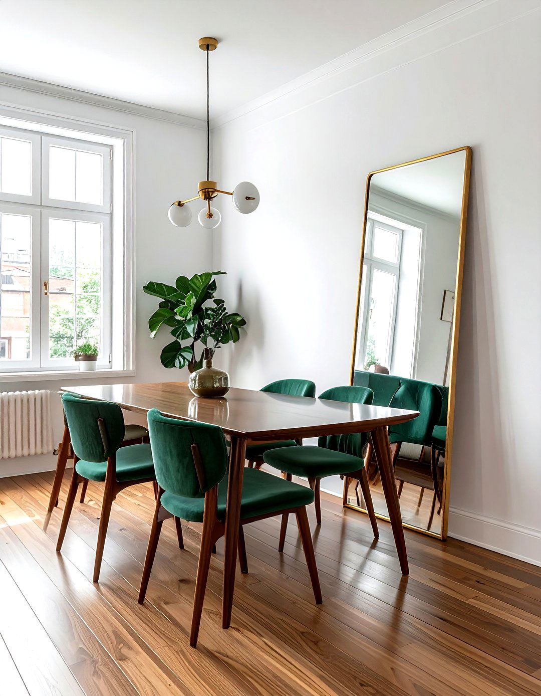 Brass floor mirror - 30 floor mirror dining room ideas