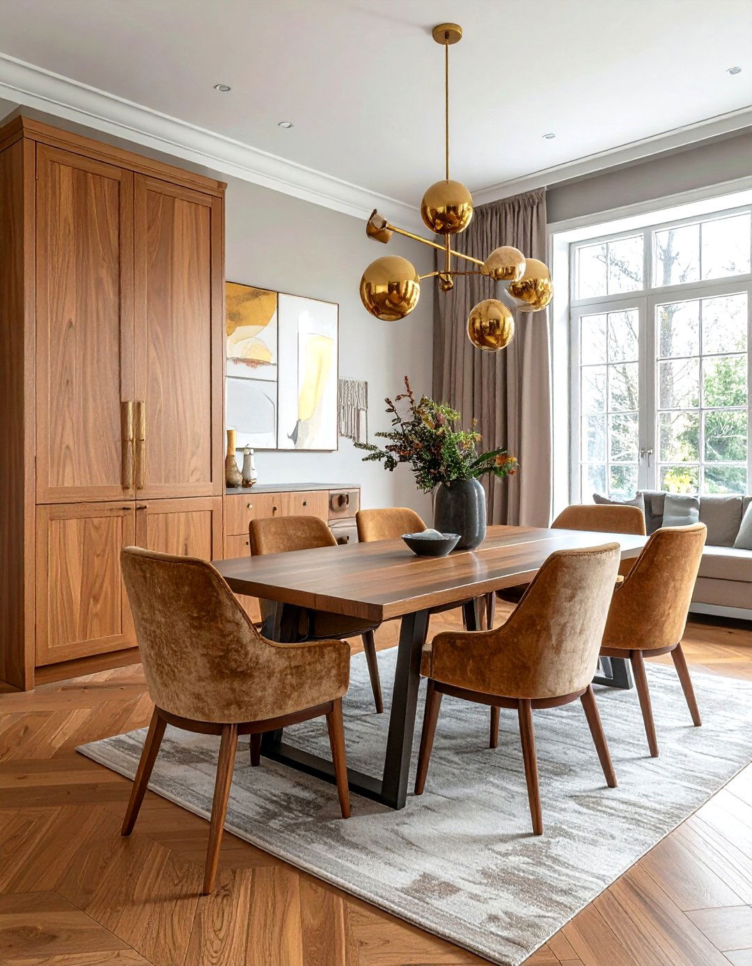 Brass hardware dining room - 30 sunrise dining room ideas