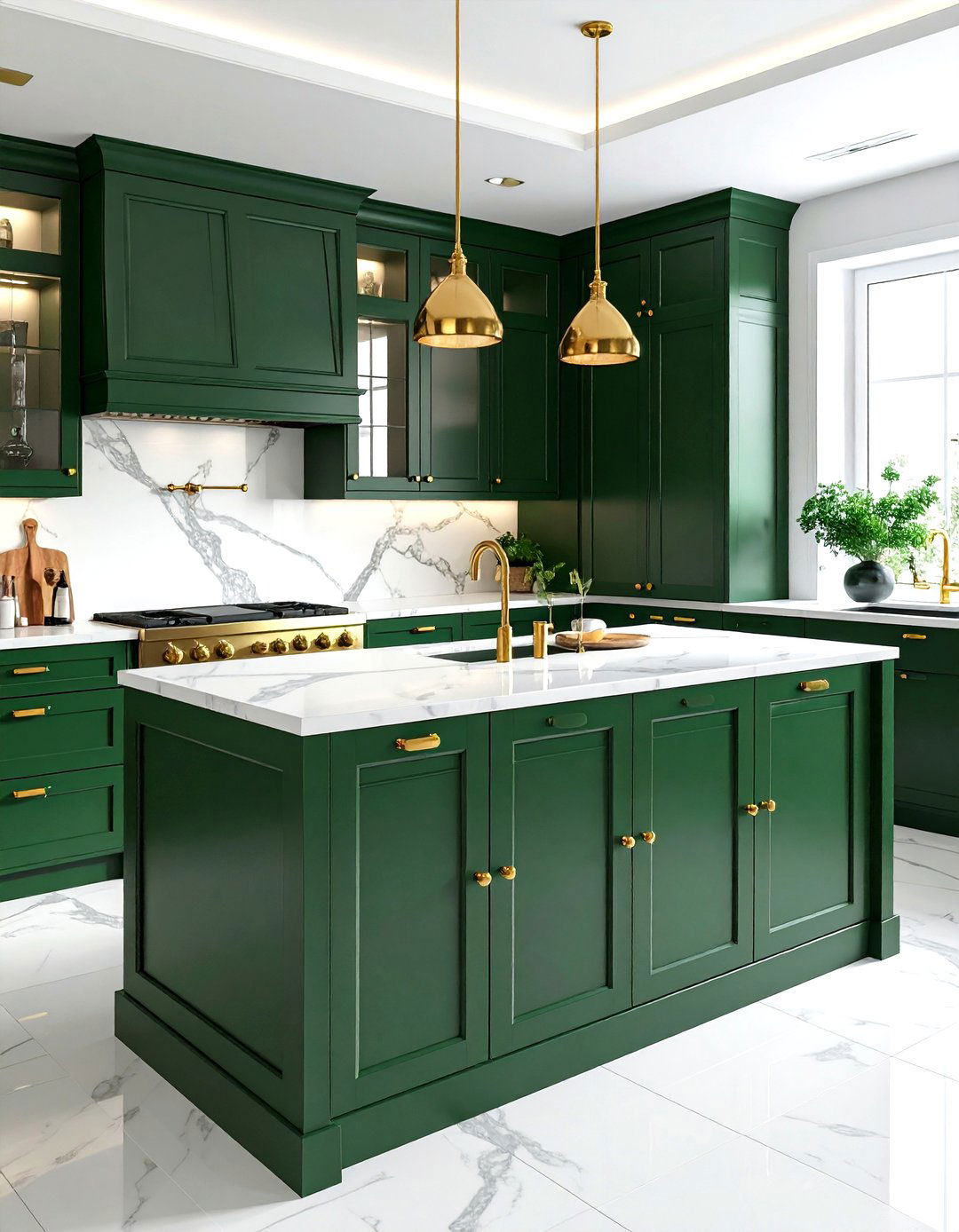 Brass hardware island - 30 kitchen island ideas