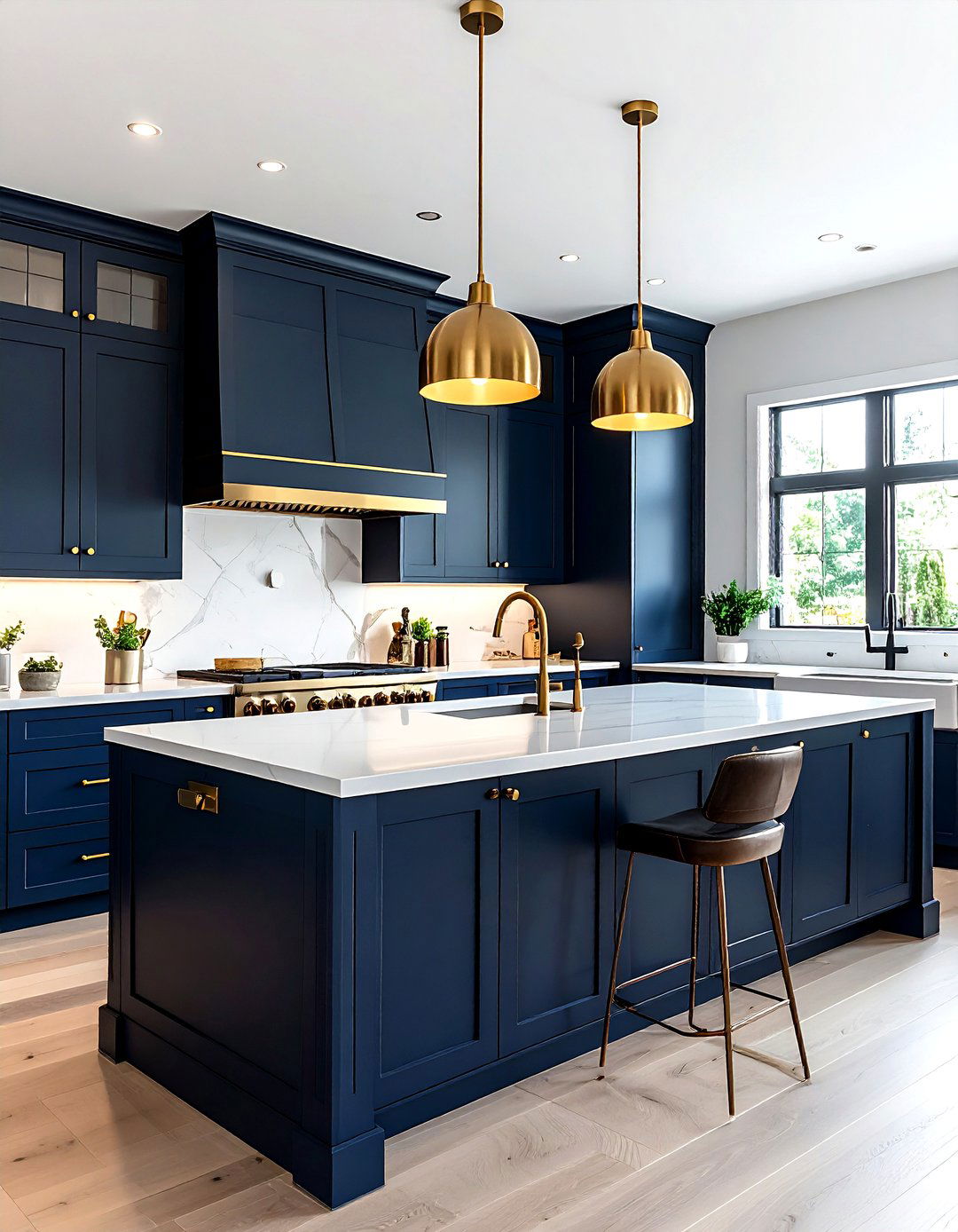 Brass hardware kitchen - 30 spacious kitchen ideas