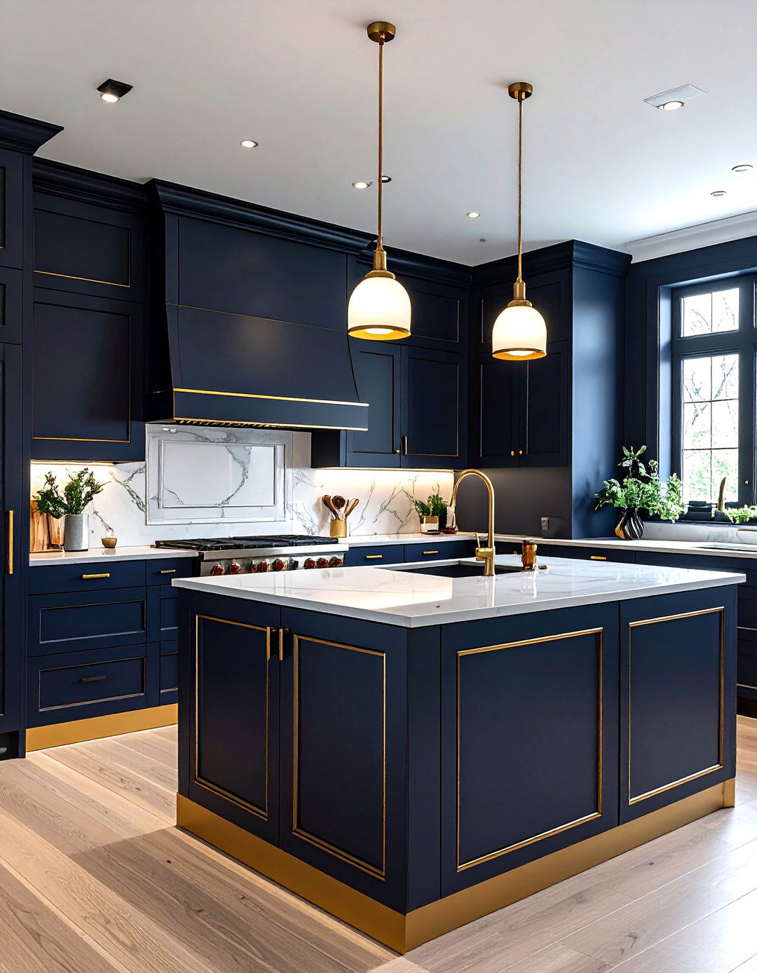 Brass hardware kitchen cutout - 30 pass-through dining room ideas