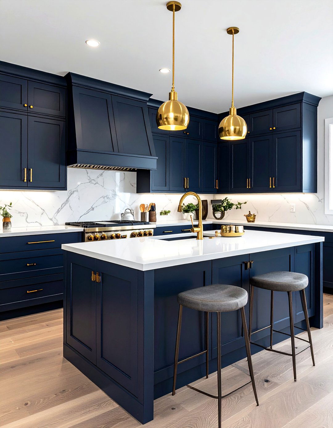 Brass hardware kitchen remodel - 30 polished kitchen ideas