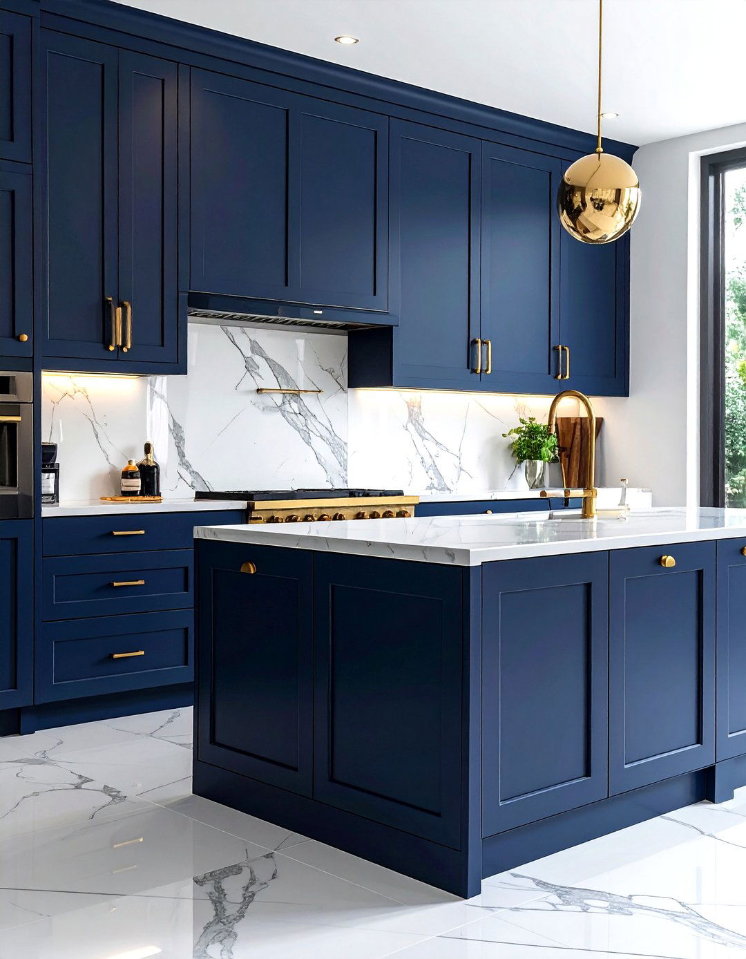 Brass hardware on matte cabinets - 30 kitchen texture layering ideas