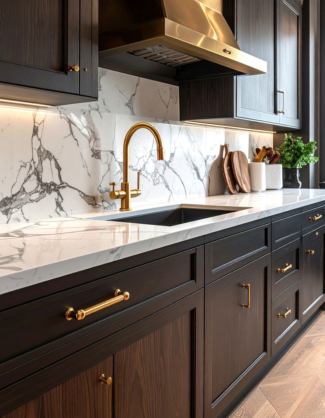 Brass kitchen hardware - 30 Mediterranean kitchen ideas