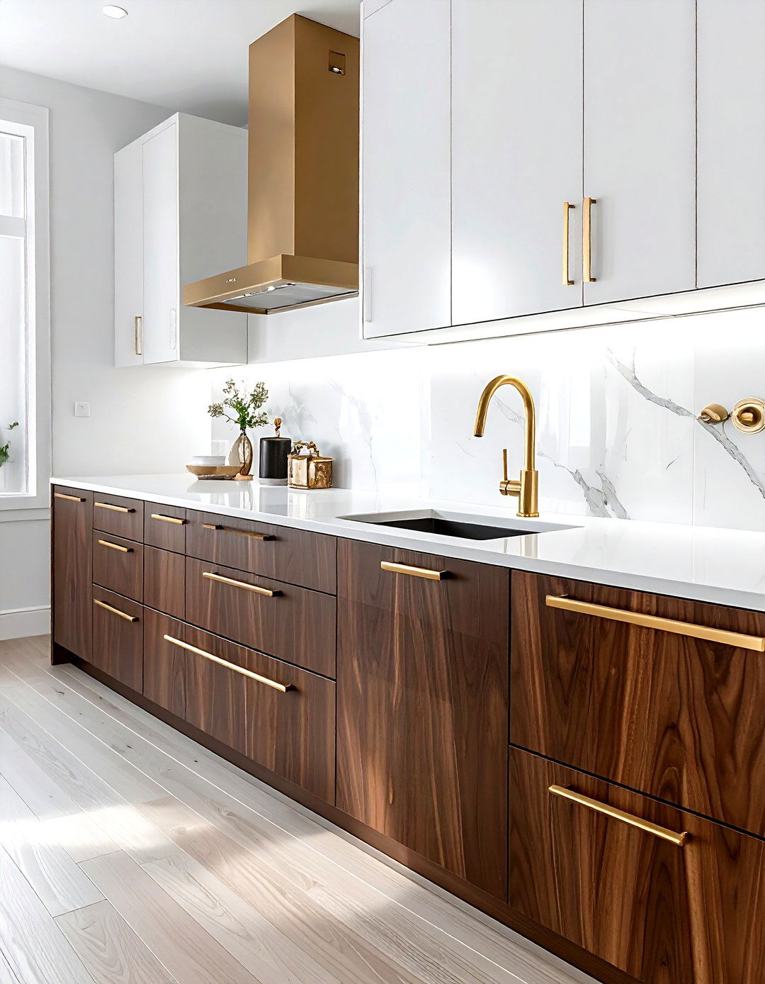 Brass kitchen hardware - 30 mid-century modern kitchen ideas