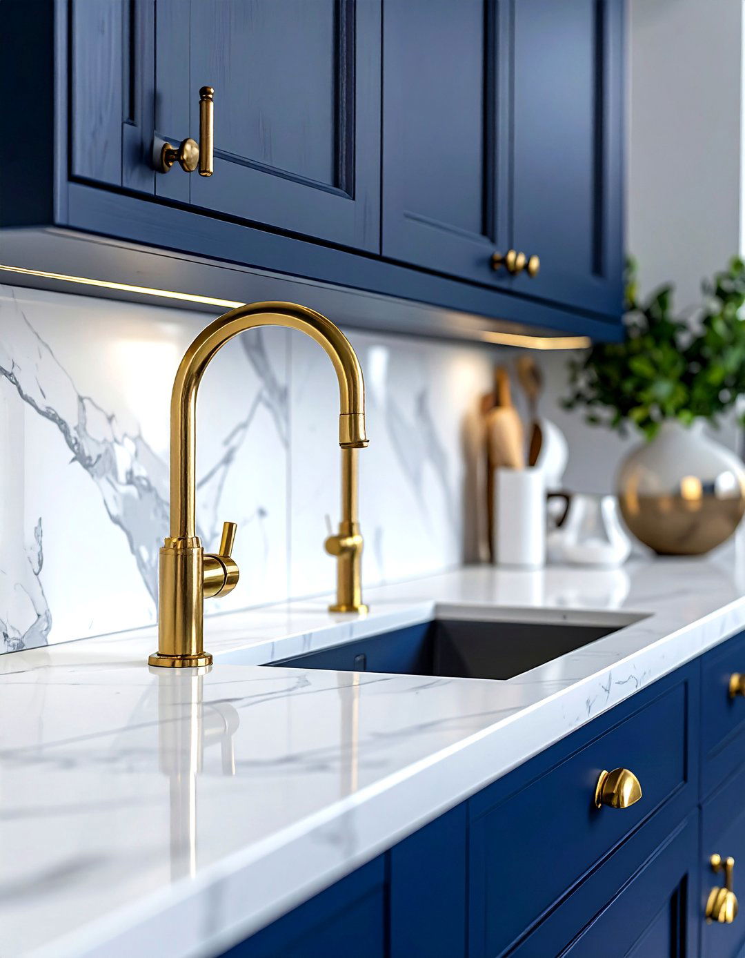 Brass kitchen hardware - 30 sophisticated kitchen ideas