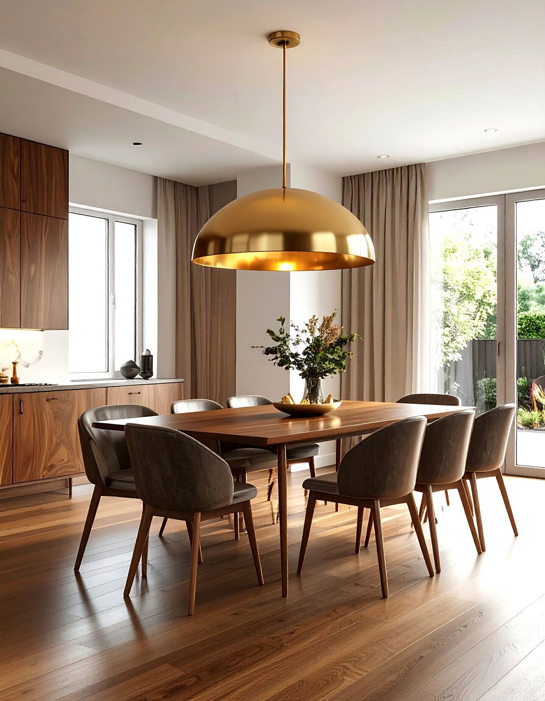 Brass light fixtures - 30 mid-century modern dining room ideas
