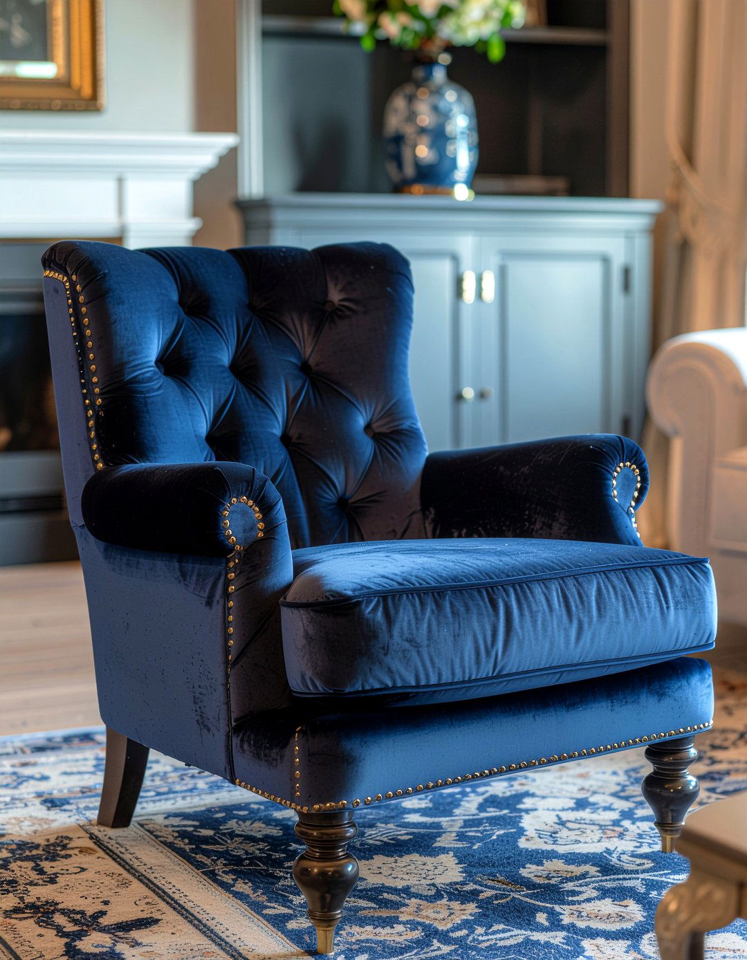 Brass nailhead club chair - 30 living room club chair ideas