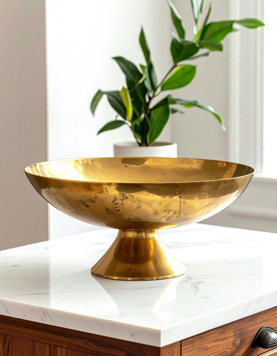 Brass pedestal bowl - 30 console bowl ideas