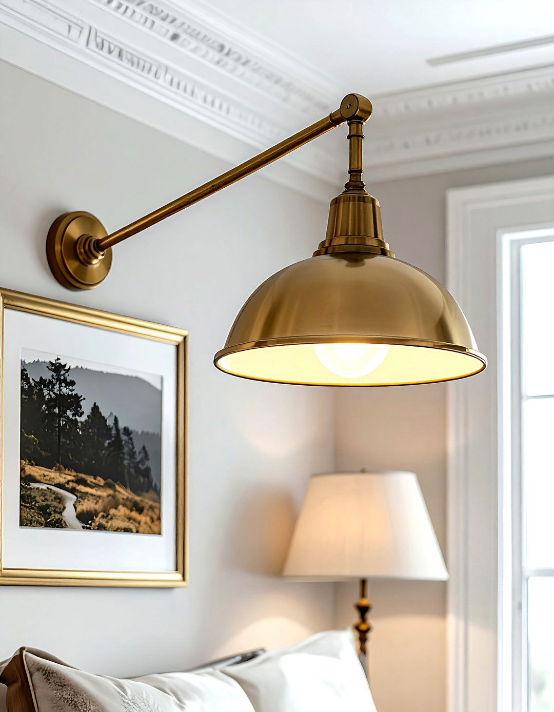 Brass picture light - 30 wall light ideas