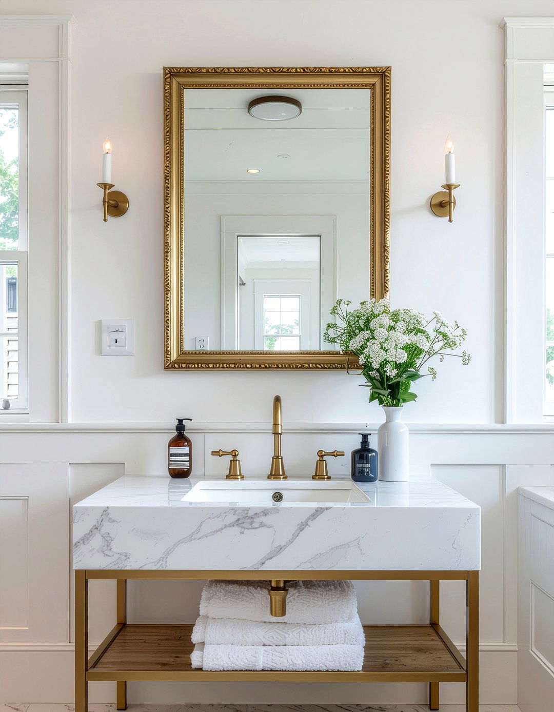 Brass picture rail bathroom - 30 bathroom picture rail ideas