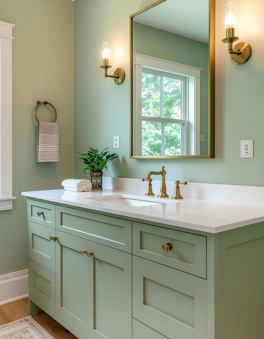 Brass pivot bathroom mirror - 30 bathroom mirror statement ideas