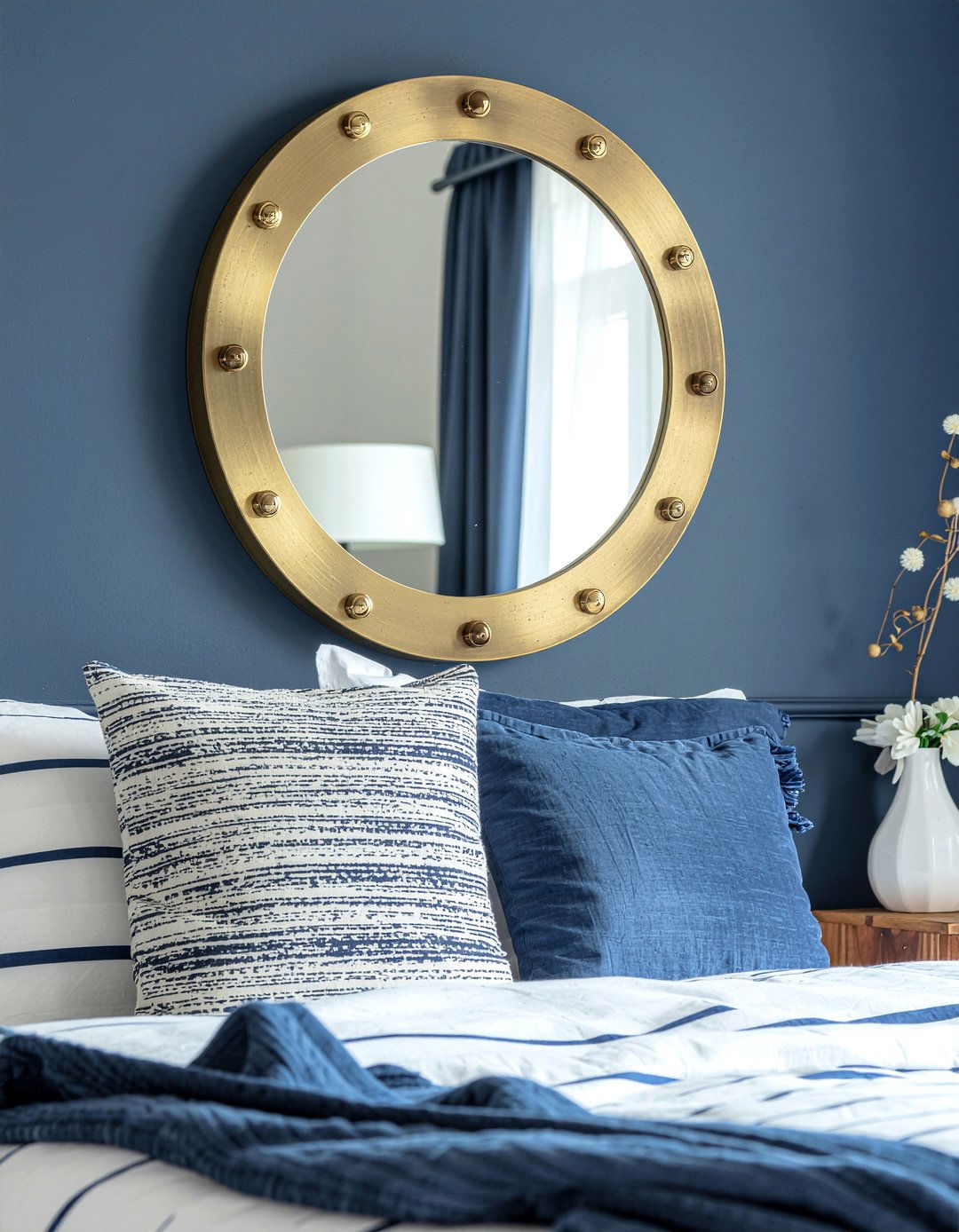 Brass porthole mirror - 30 bedroom wall mirrors