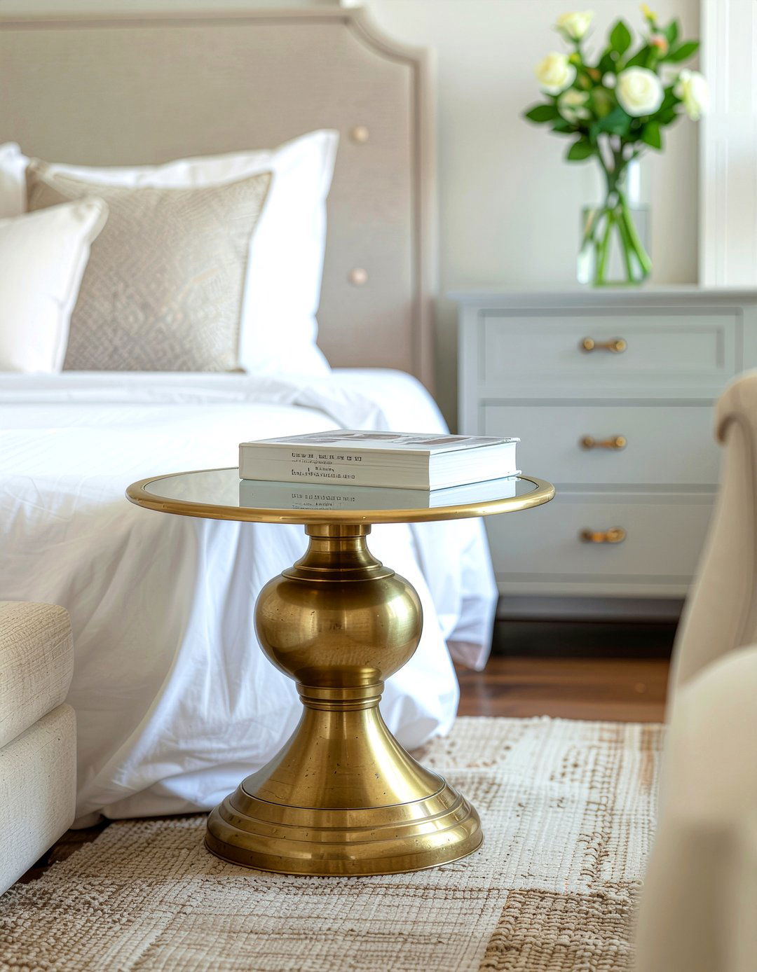 Brass round nightstand - 30 bedroom round nightstands