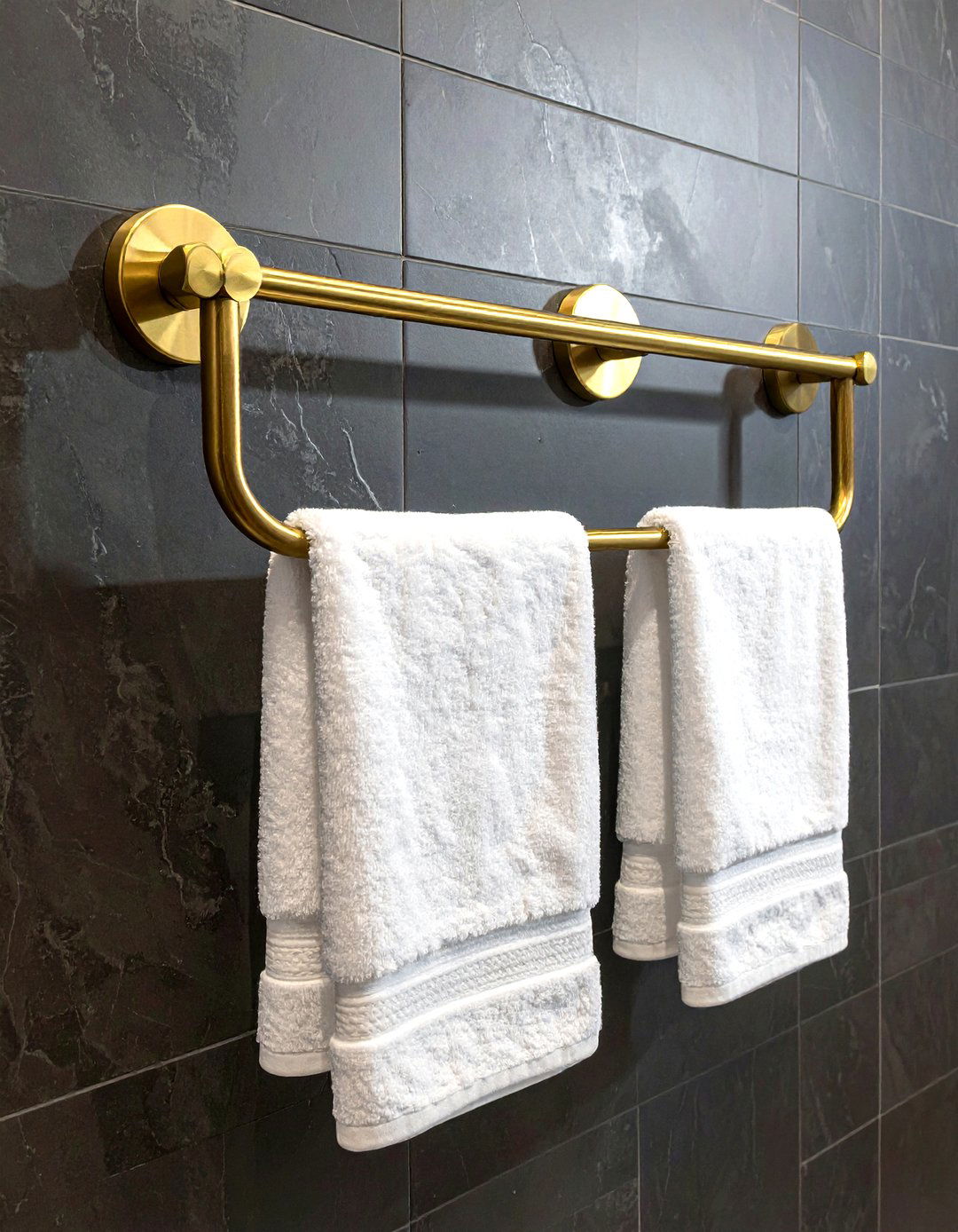 Brass towel bar bathroom - 30 Waterworks bathroom ideas