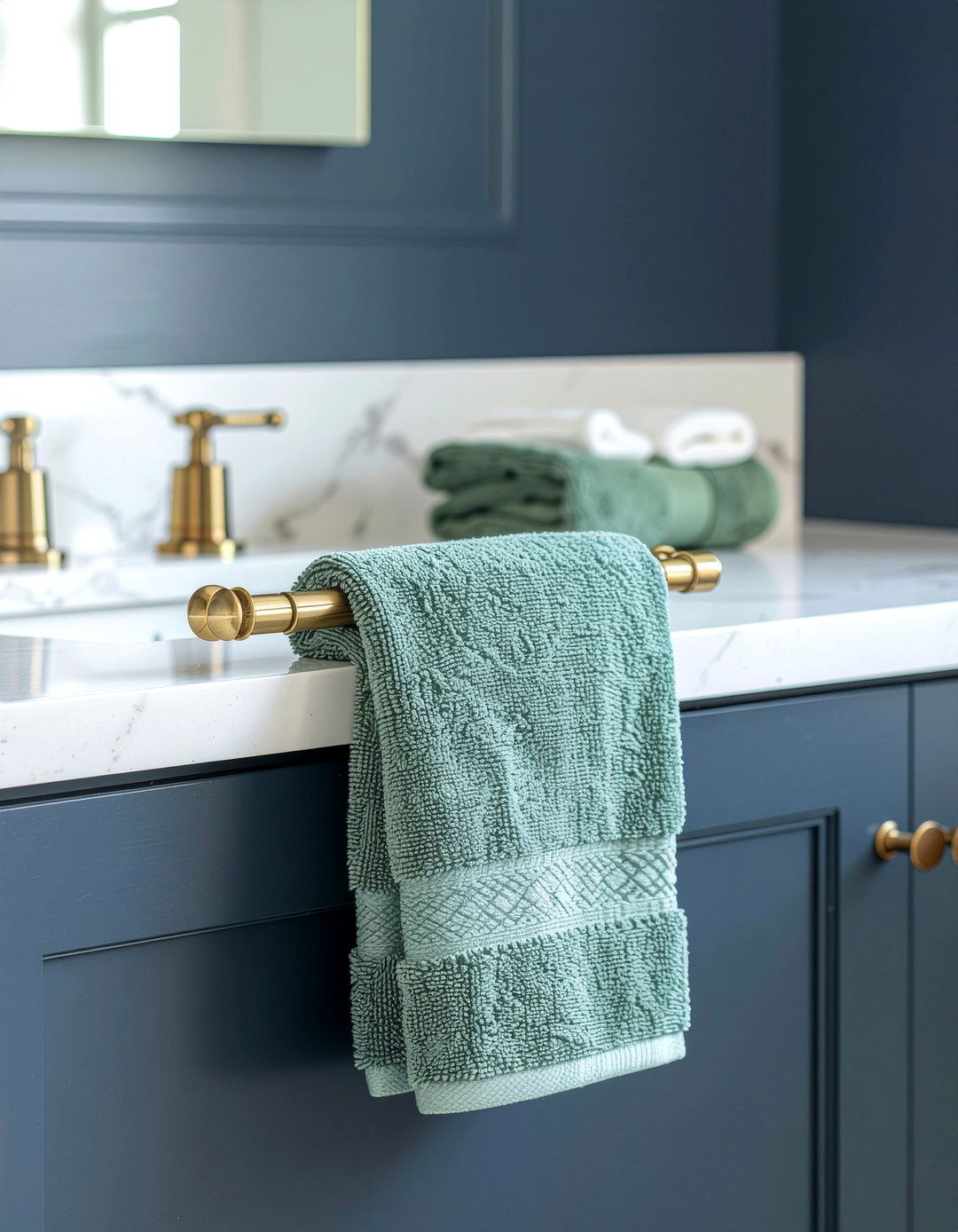 Brass towel bar - 30 bathroom towel bar ideas