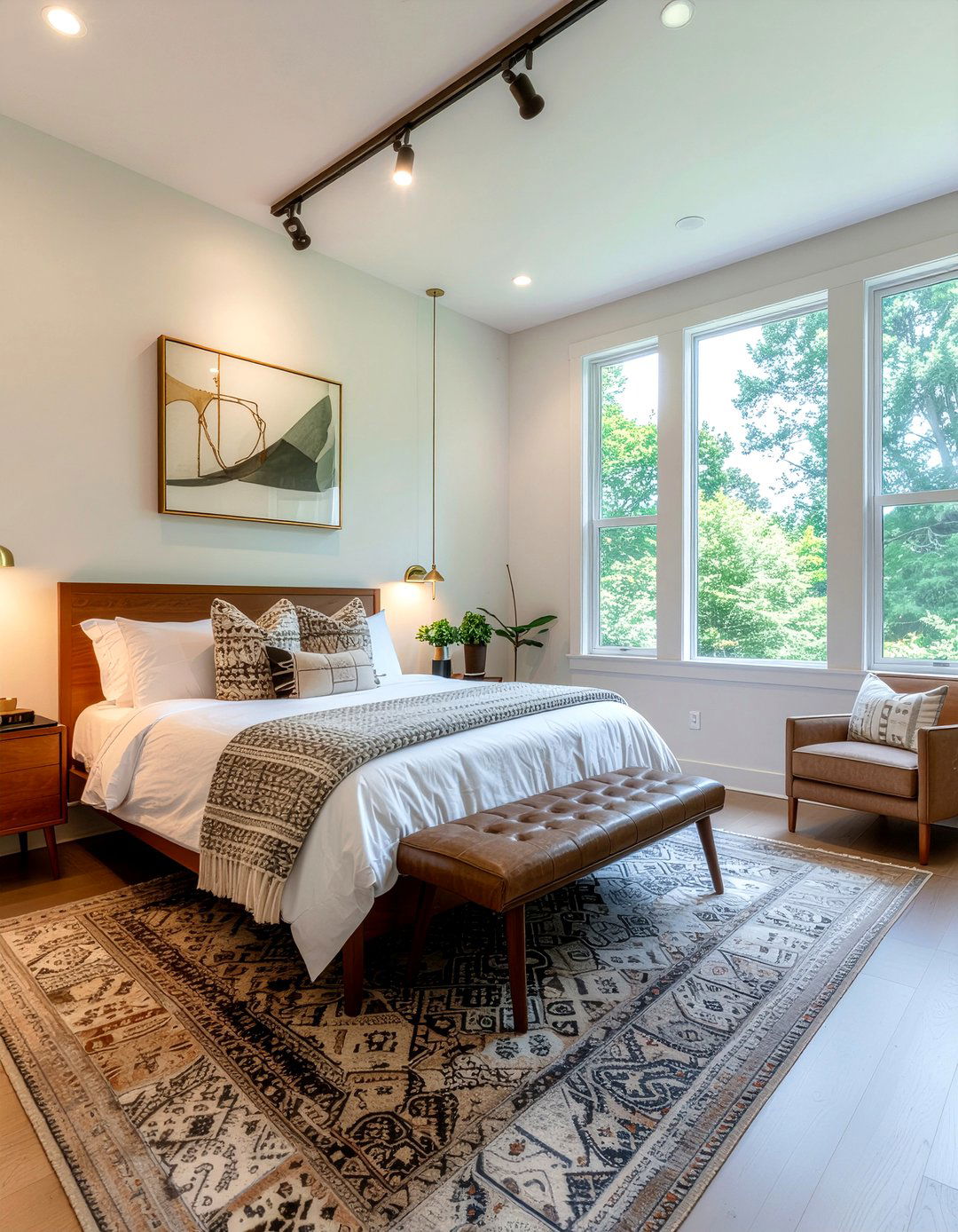 Brass track lighting bedroom - 30 bedroom track lighting ideas