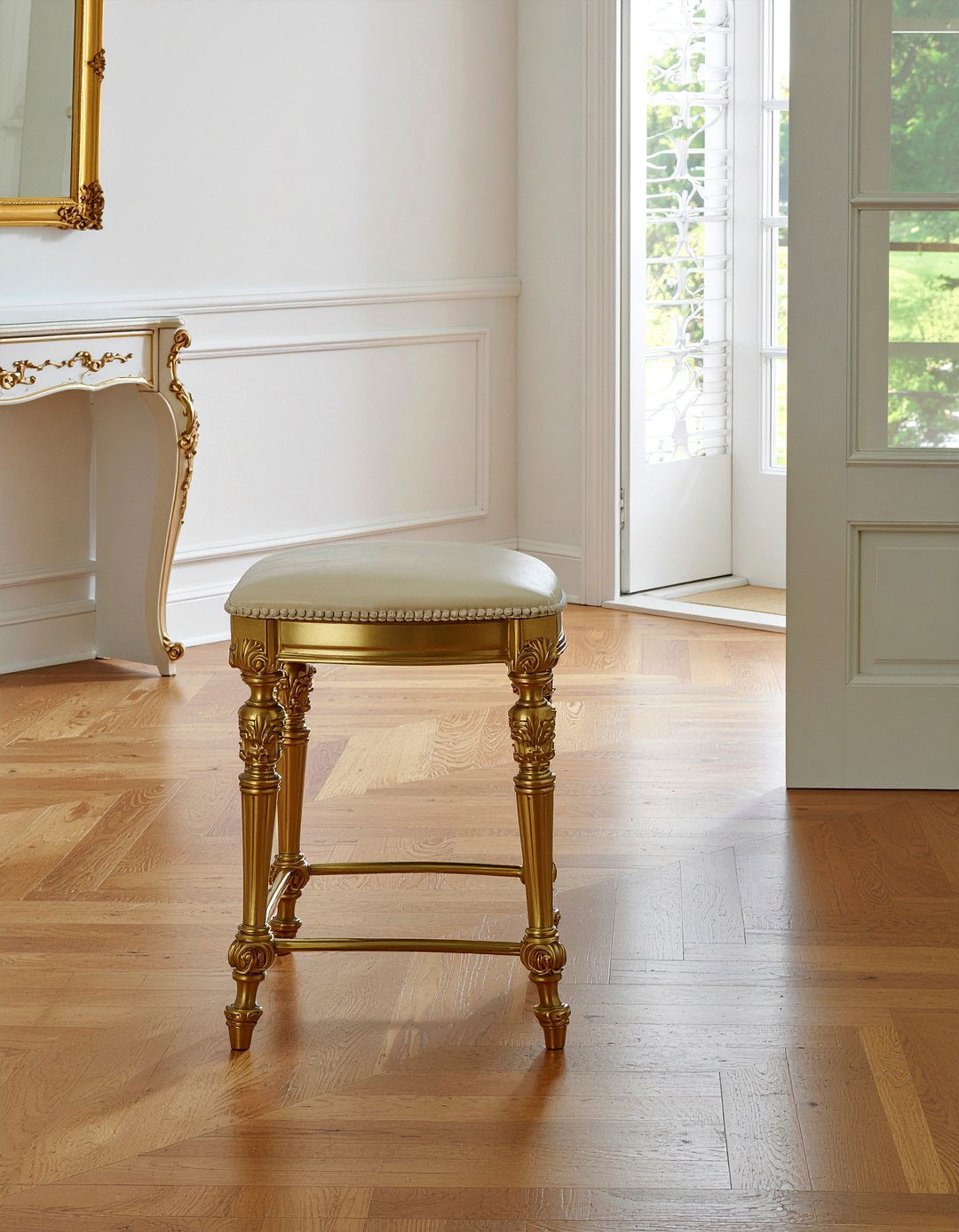 Brass vanity stool - 30 bedroom stools
