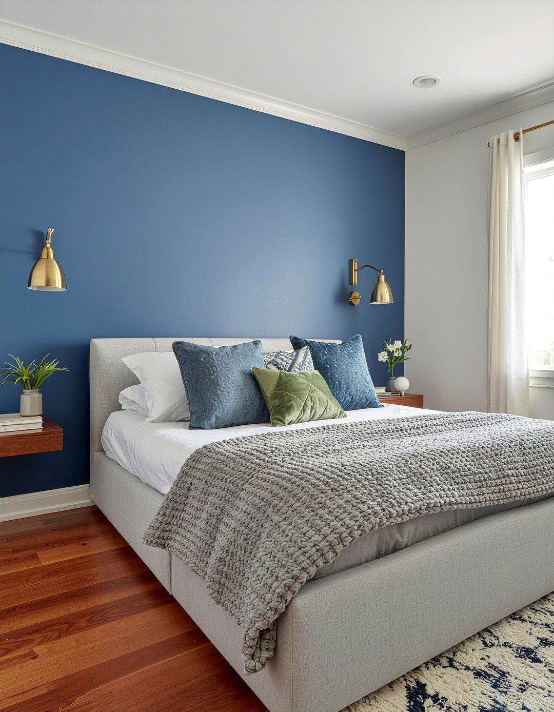 Brass wall sconce - 30 brass accent bedroom ideas