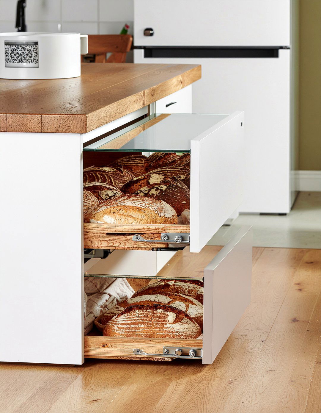 Bread box drawer - 30 pull-out cabinet kitchen ideas