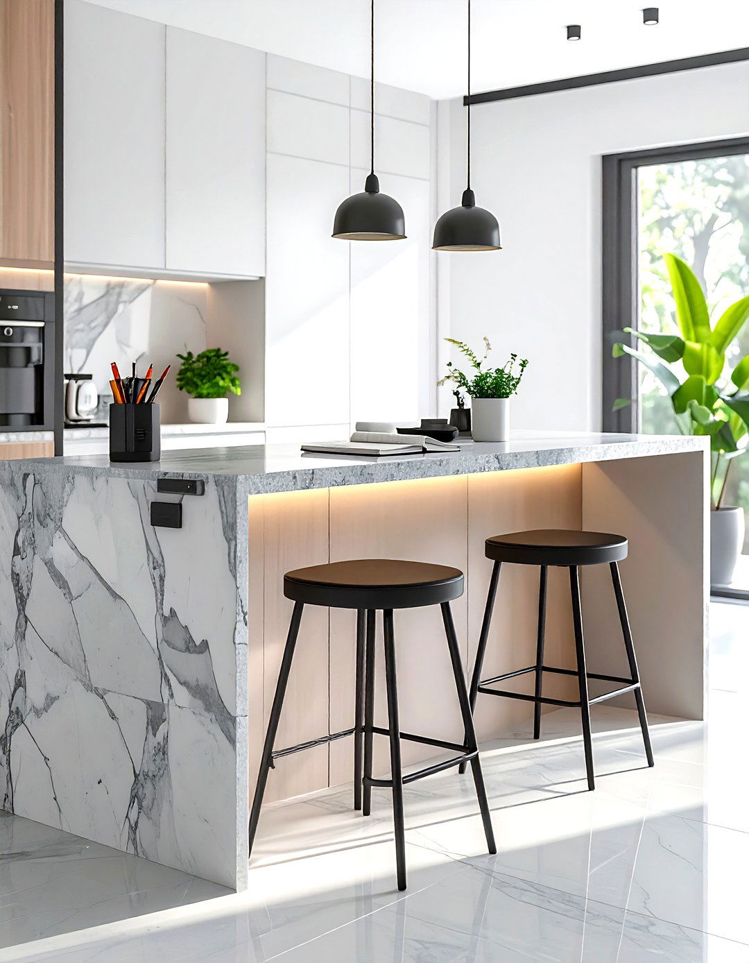 Breakfast Bar Workspace - 30 kitchen homework station ideas