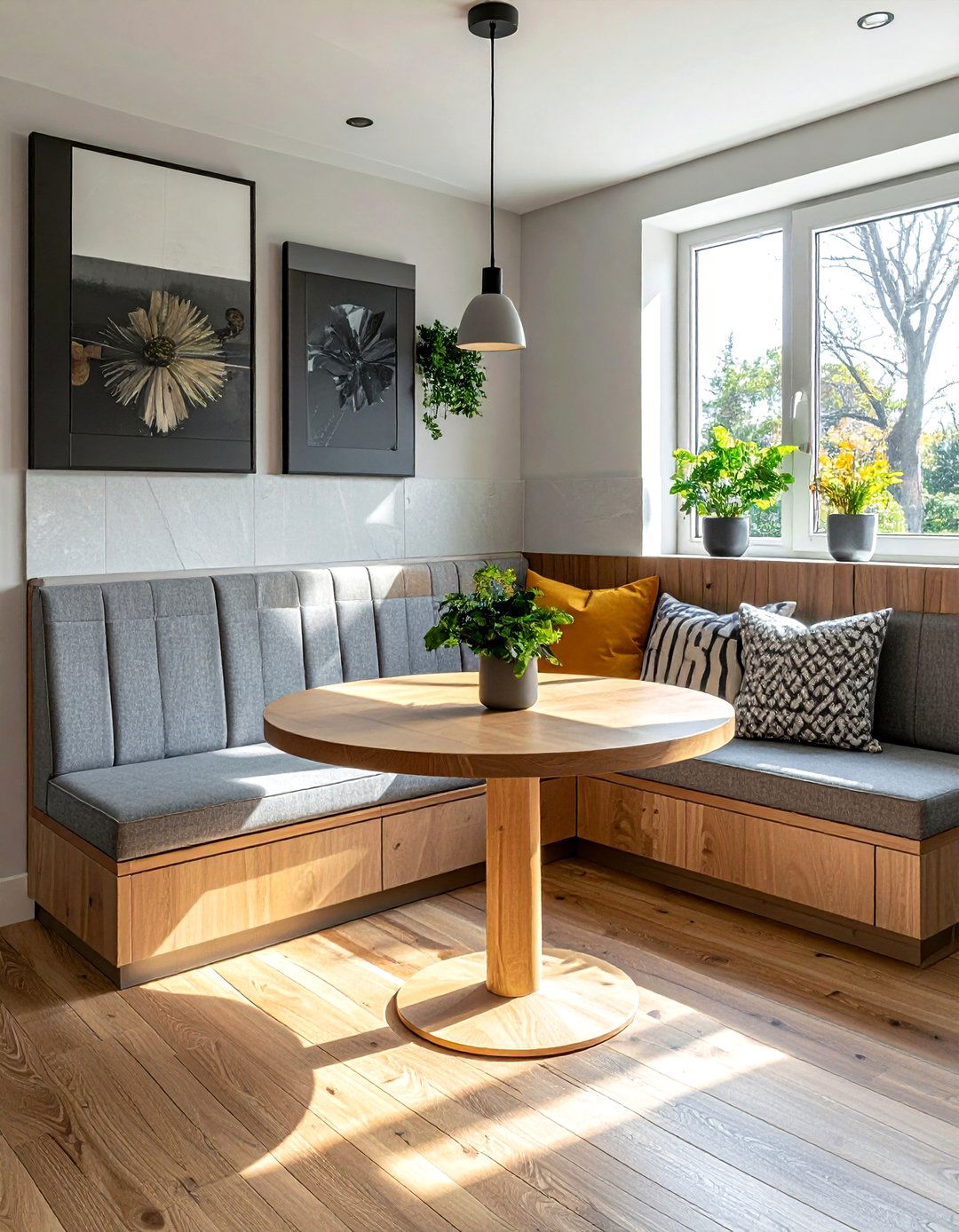 Breakfast Nook Seating - 30 warm modern kitchen ideas