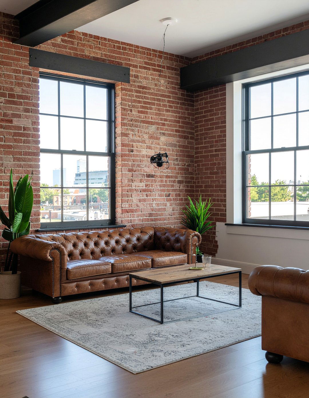 Brick Accent Wall Living Room - 30 cozy texture living room ideas