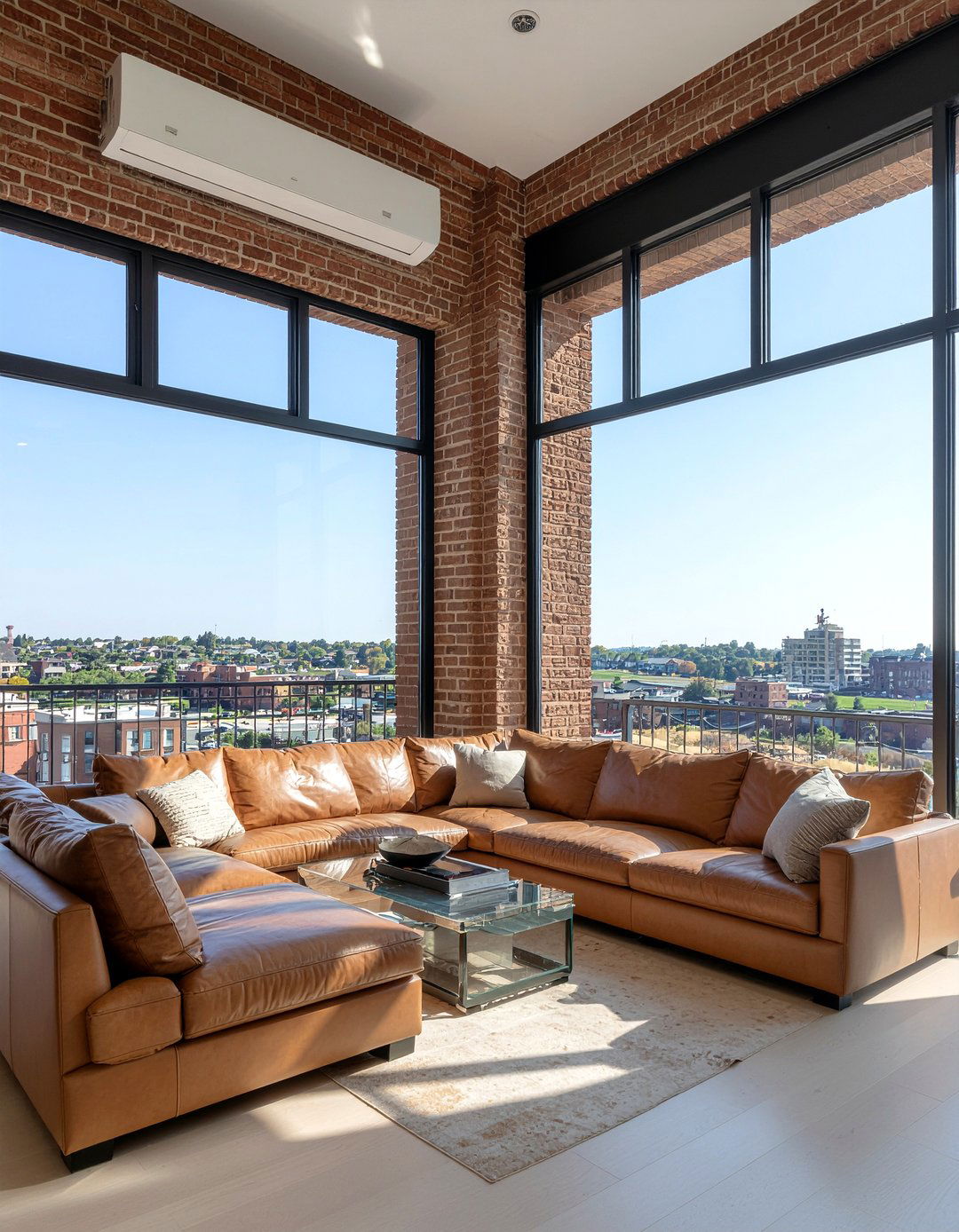 Brick And Glass Wall Design - 30 living room brick wall ideas