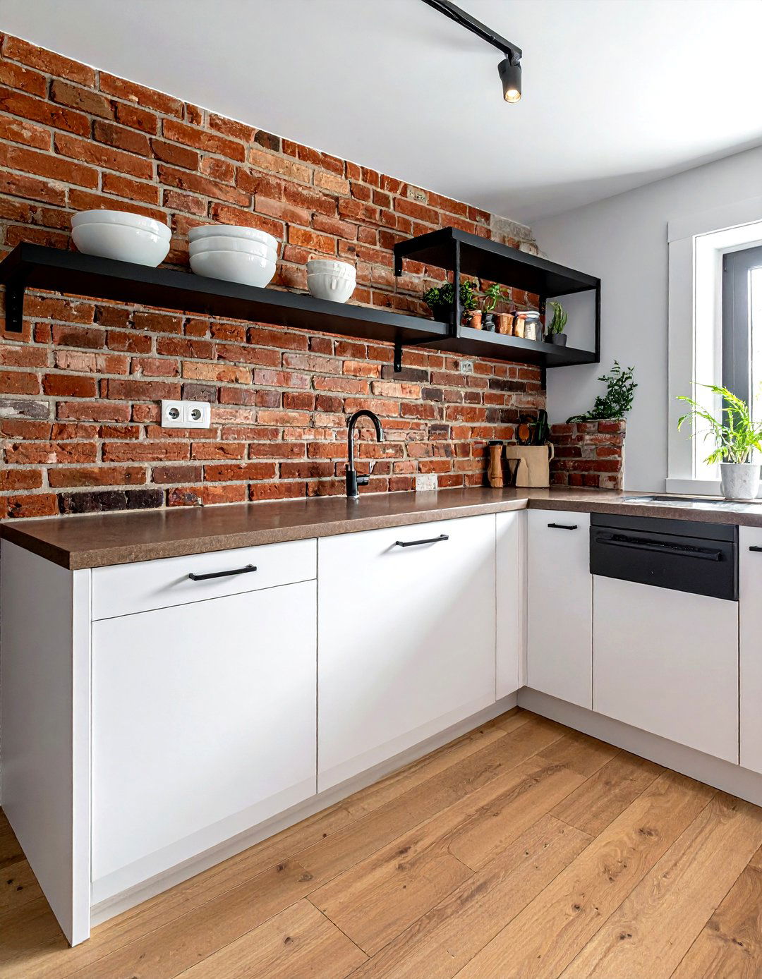 Brick Backsplash Wall - 30 Southern kitchen ideas