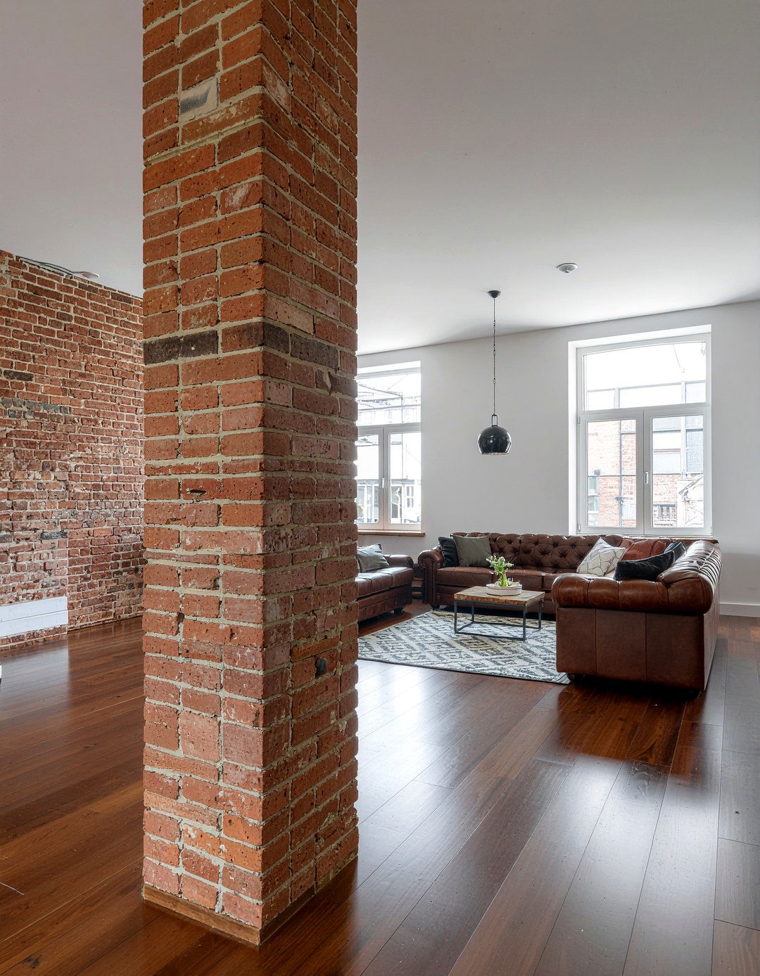 Brick Column - 30 living room column ideas