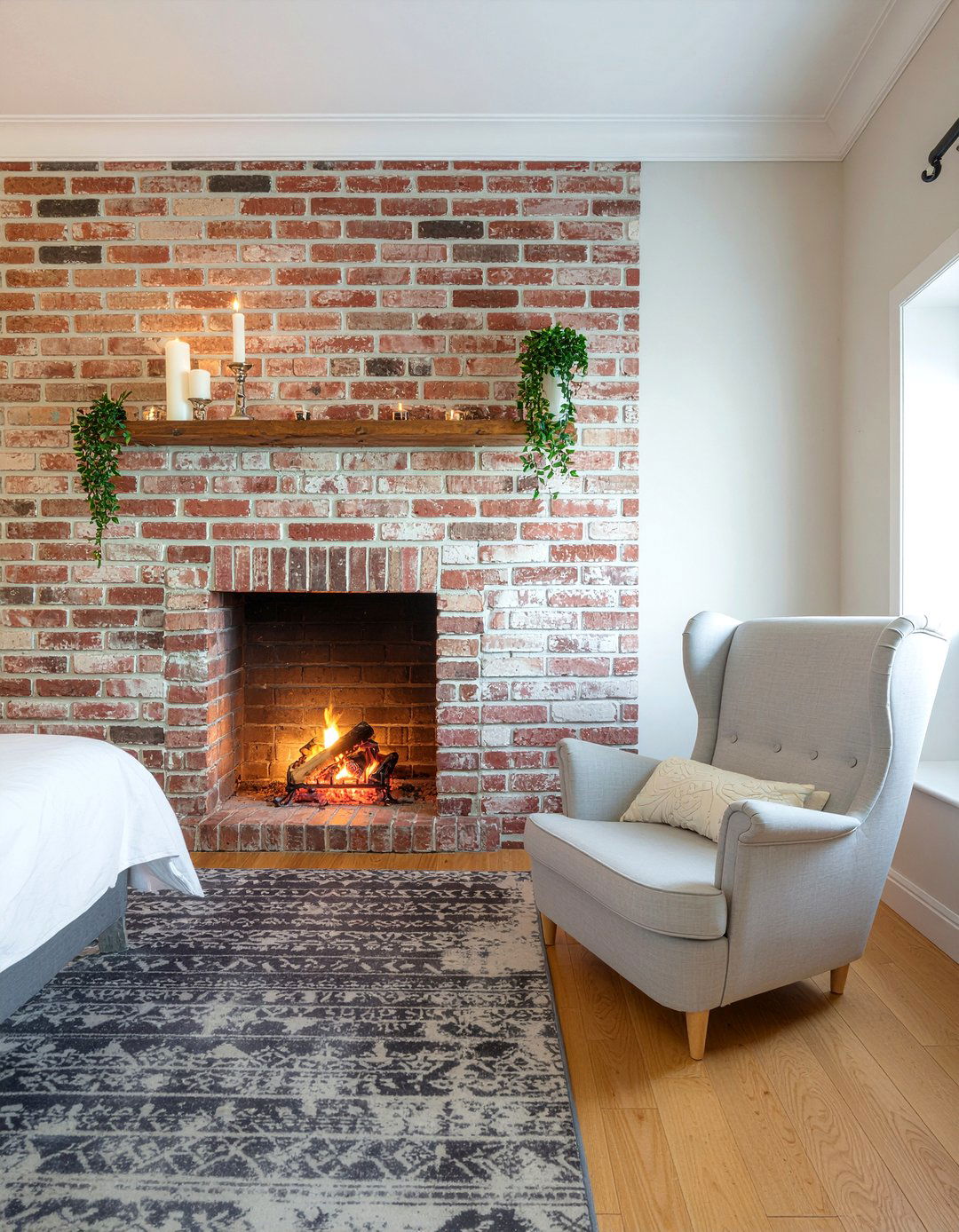 Brick Fireplace Bedroom - 30 bedroom brick wall ideas